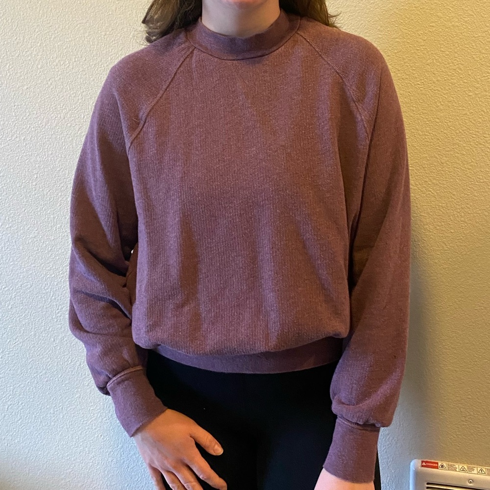 Burgundy Mock-neck Sweatshirt